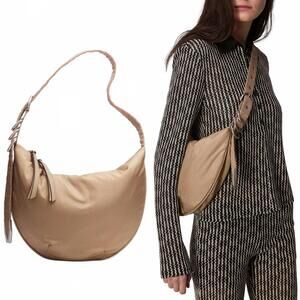 Rag & Bone Mini Spire Nylon Hobo Bag Light Sand Nude Silver Hardware